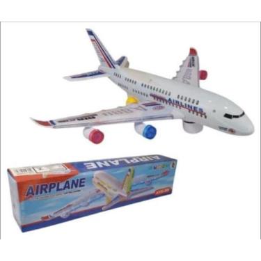 Imagem de Avião Air Line Grande Com Luzes, Som E Movimento Cor Branco - Toys