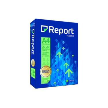 Imagem de Papel sulfite a4 75gr 500 folhas verde report - SUZANO