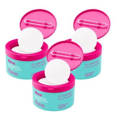 Imagem de Kit 3 Disco Redutor de Poros Facial Esfoliante Pele Oleosa Antiacne Ri