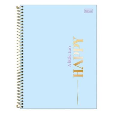 Imagem de Caderno Universitário Espiral Capa Dura 1 Matéria Happy 80 Folhas - Ti