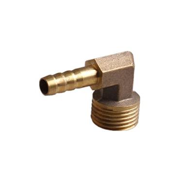 Imagem de Cotovelo de encaixe da farpa da mangueira de latão 6mm-16mm cauda para 1/8 '1/4' 3/8 '1/2' BSP Rosca macho para tubo farpado Conector Conector Adaptador, 1/4 ", 8mm farpa