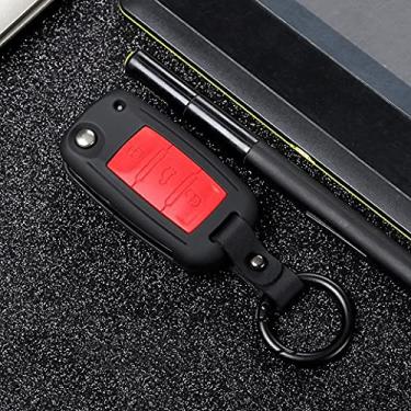 Imagem de YJADHU Carcaça de Carbono Porta-chaves Shell, apto para Volkswagen VW Golf 4 5 6 Bora Jetta Polo Passat b5 b6 Skoda Superb Octavia Fabia, Preto