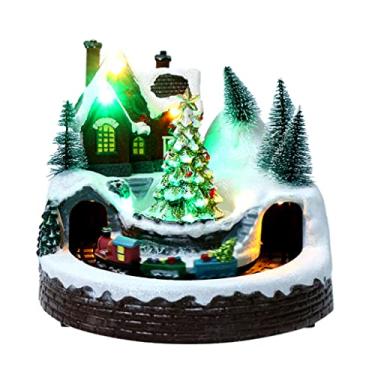 Imagem de A FEI Enfeite de casa brilhante de vila de Natal, vila de inverno com adição perfeita para suas decorações de Natal para ambientes internos e exposições de vila natalina