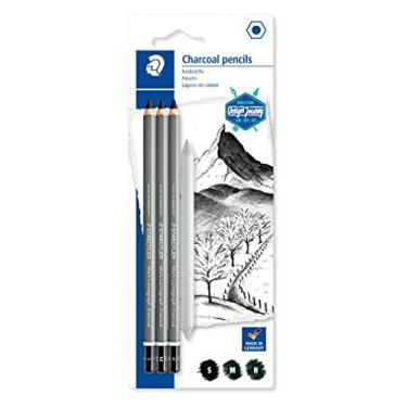 Imagem de Lápis Sketch Pencil Soft Carvão/Carvão Médio/Carvão Rígido Carvão Sketch Art Pencil Pacote com 3 (Inclui borracha de papel)