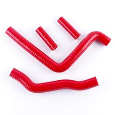 Imagem de LUXERAD 3 camadas 4,5 mm desempenho silicone tubo de refrigeração para Kawasaki KX250 05-07 (vermelho)
