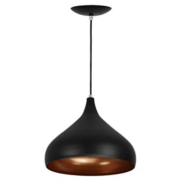 Imagem de Lustre Pendente Aladim Preto com Cobre 24cm