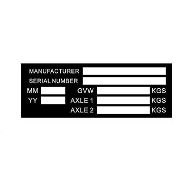 Imagem de Beyondcity Placas de chassi de vinil em branco para reboque com placa de identificação de peso Rampas para plantas em branco