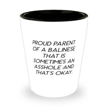 Imagem de Copo de shot para gatos Love Balinese, pai orgulhoso de um balinês ou seja, presentes para amantes de gatos, presente de amigos, copo de cerâmica para gato balinês