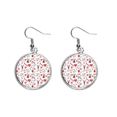 Imagem de Brinco feminino vermelho de São Valentim Love Kite Rabbit Brinco de prata