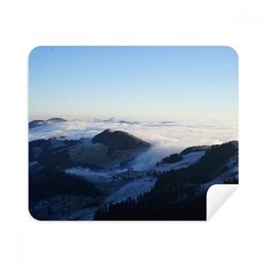 Imagem de Pano de limpeza de montanha céu nuvens neblina natureza cidade limpador de tela 2 peças tecido de camurça