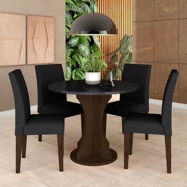 Imagem de Mesa Redonda Com 4 Cadeiras Pérsia 0,9 Imb/pre/pre - Móveis Arapongas