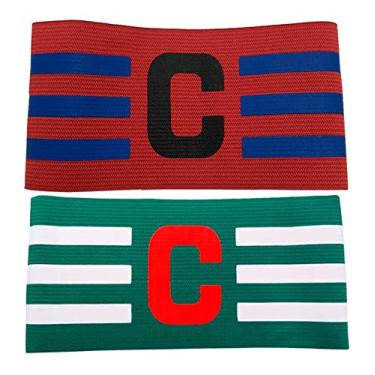 Imagem de Faixa de Capitão Braçadeira de Futebol Pack 2 Unidades Várias Cores Pronta Entrega (Verde e Bordô)