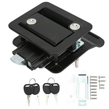 Imagem de Fechadura de porta de trailer, fechadura de porta de motorhome, fechadura de porta de entrada de motorhome, liga de alumínio para trailer, trava de segurança embutida para trailer, motorhome (preto)