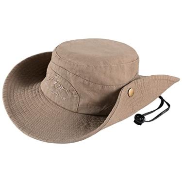 Imagem de Obling Chapéu de sol, chapéu de pesca UPF 50 aba larga chapéu safari boonie chapéu B-cáqui