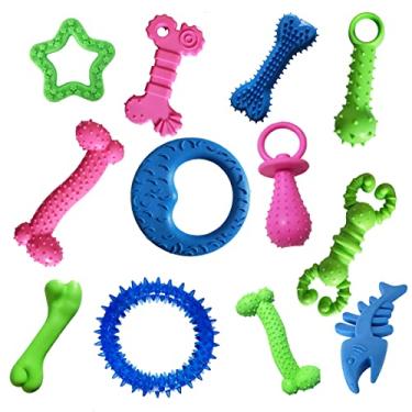 Imagem de Brinquedo para Cachorro Kit 4 Mordedores Borracha Pet Rígidos Sortidos