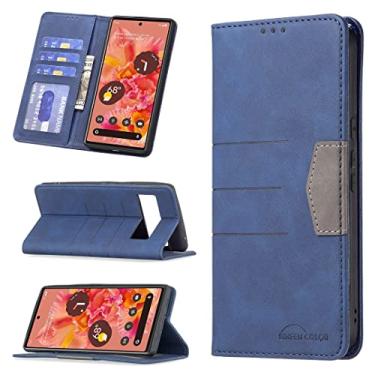 Imagem de YUNCHAO Caixa de telefone Para o Google Pixel 6 Caixa de telefone de couro magnético de emenda capa para celular