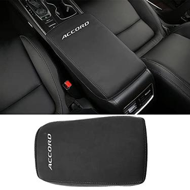 Imagem de LEXLEY Capa de apoio de braço para console central à prova d'água, capa protetora de couro antiarranhões para Honda Accord 2018 2019 2020 2021 - pontos pretos