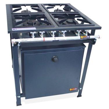 Imagem de Fogão Industrial 4 Bocas 2QD e 2QS Baixa Pressão P7 com Forno 126L de Piso