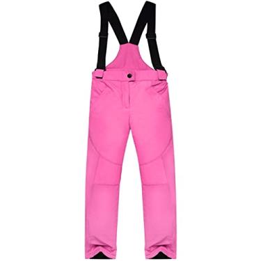 Imagem de Qudai Calças de esqui de inverno à prova d'água calças de caminhada na neve calças de inverno grossas e quentes com isolamento a frio para crianças