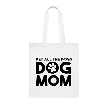 Imagem de Sacola para cães, presente para mãe de cachorro, para mãe de cachorro, bolsa de ombro para mãe de cachorro, bolsa reutilizável para mãe de cachorro, Branco