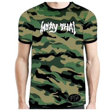 Imagem de Camisa Camiseta Muay Thai Camuflado Selva - Fb-2059 - Verde - Fight Br