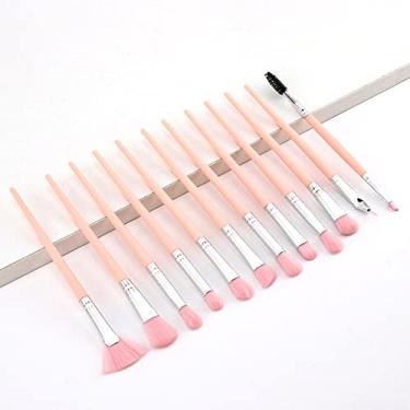 Imagem de 12 pçs conjunto de ferramentas de pincéis de maquiagem pó cosmético sombra de olhos base blush mistura beleza pincel de maquiagem maquiagem, 12 ps