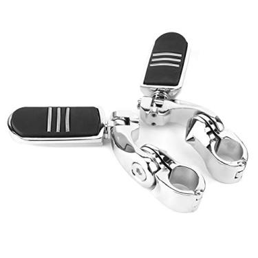 Imagem de Apoio para os pés motocicleta Par de pés motocicleta 1-1/4 pol. Apoio para os pés com suportes Suportes de proteção do motor apto para ATV Scooter UTV Universal
