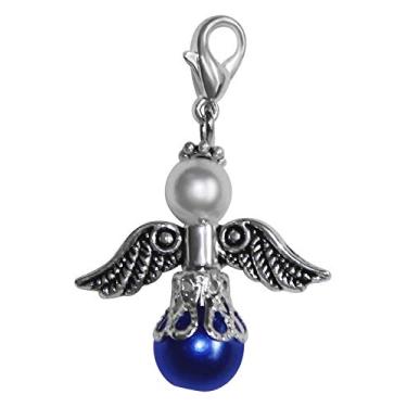 Imagem de Um pingente de anjo para noiva, presente de dia de casamento, buquê pingente algo azul