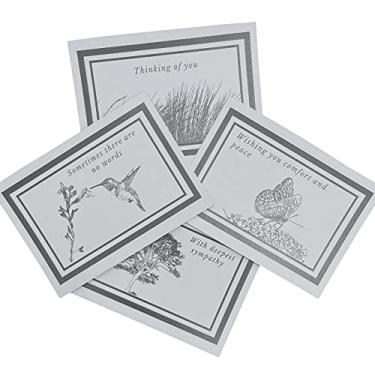Imagem de 16 cartões de simpatia da natureza com envelopes - (11 x 15 cm) Sortimento de cartões de simpatia, cartão de condolência, cartões de luto a granel