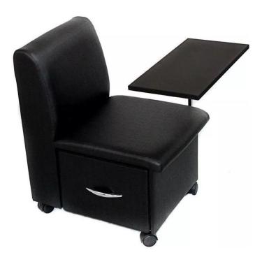 Imagem de Cadeira Ciranda De Manicure Corano Cor Preto Modelo Premium