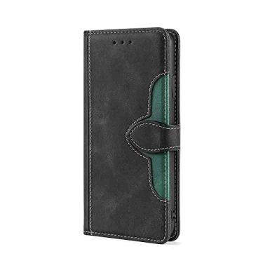 Imagem de DIIGON Capa de telefone carteira Folio capa para LG Q70, capa fina de couro PU premium, anti-sujeira, preta