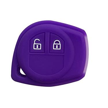 Imagem de YJADHU Capa de chave de carro de gel de sílica para chaveiro alarme, apto para janela Suzuki Grand Liana Suzuki Sx4 Swift Vitara Amagatarai, purole