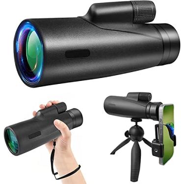 Imagem de Telescópio monocular 12x50 com suporte para smartphone, tripé, monocular de alta definição com lente FMC, prisma BAK4, monocular à prova d'água para observação de pássaros, camping, caminhad