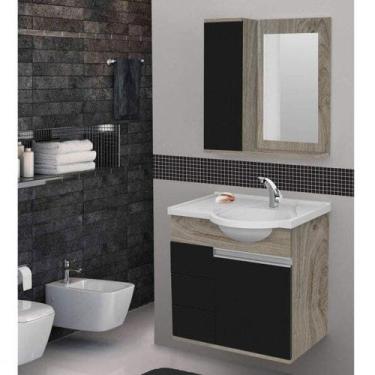 Imagem de Conjunto Para Banheiro Gabinete Com Cuba E Espelheira New Aspen Móveis