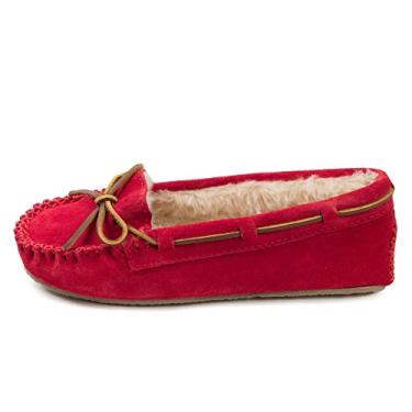 Imagem de Minnetonka Pantufa feminina Cally de pele sintética, Vermelho, 8