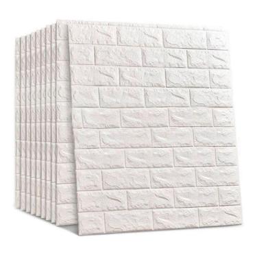 Imagem de Kit 10 Painel Autoadesivo 3D Tijolinho Branco Decorar Parede