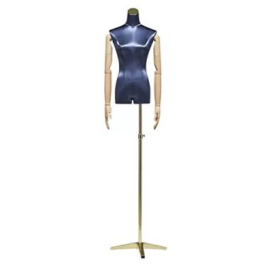 Imagem de Female Mannequin Torso Vestido forma feminina busto manequim torso, modelo feminino com testa e braço, Altezza regolabile/seta/treppiede (Color : Blue-3)