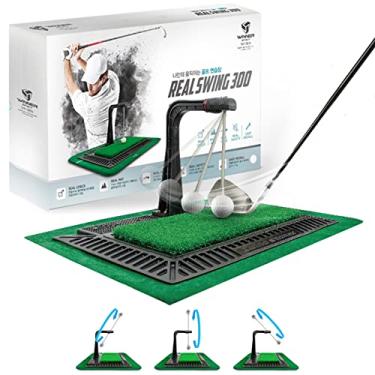Imagem de Suporte de treinamento de golfe Winnerspirit, suporte de golfe para colocar o verde, suporte de balanço com controle de velocidade, tapete de balanço de impacto real, conector sobressalente, feito na Coreia do Sul, Real Swing 300 | Golf Swing Training Aid | True Impact | The Path to Confirm | Height