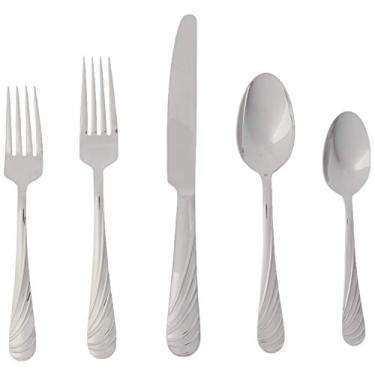 Imagem de Mikasa 5118046 Conjunto de talheres de aço inoxidável 18/10 Swirl com 20 peças, serviço para 4 pessoas