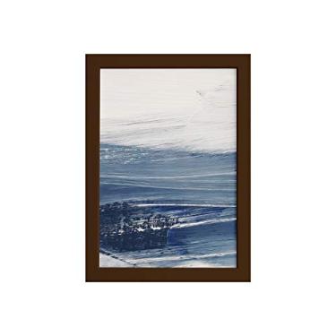 Imagem de Quadro Abstrato para Sala Oceano Moldura Marrom 33x43cm