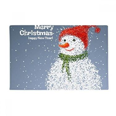 Imagem de DIYthinker Feliz Natal Snowman Festival Tapete antiderrapante Tapete para porta de banheiro