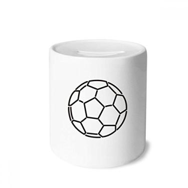 Imagem de DIYthinker Caixa de moedas de cerâmica branca preta para futebol americano, esportes, porta-moedas, presente de cofrinho