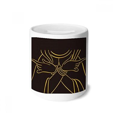 Imagem de DIYthinker Caixa de moedas de cerâmica com estampa de busto de mão da cultura religião