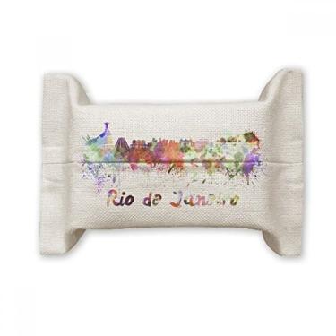 Imagem de Rio De Janerio Brasil Cidade Aquarela Suporte de Papel Facial Papel Lenço Saco de Algodão