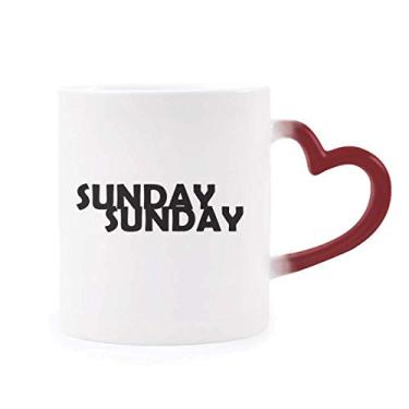 Imagem de Caneca estilosa com personagens sunday sensível ao calor vermelha que muda de cor