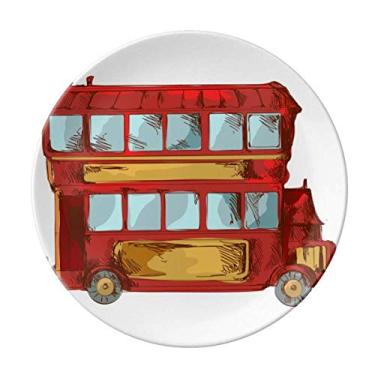 Imagem de Prato de jantar de porcelana decorativa com desenho Doubledecker da Grã-Bretanha