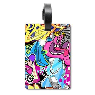 Imagem de Graffiti Street Culture Colorful Monster Suitcase Bag Tag Luggage Card Hanging Scutcheon Label