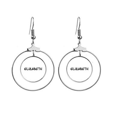 Imagem de Brincos ELIZABETH com caligrafia especial e nome inglês