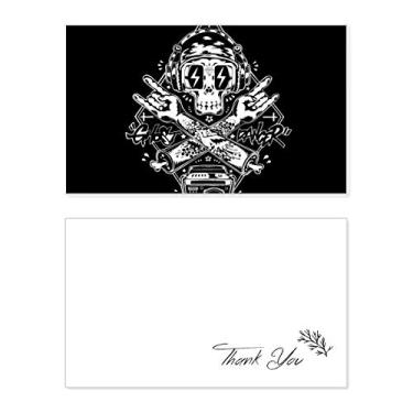 Imagem de Cartão de agradecimento de aniversário de aniversário com caveira, música preta