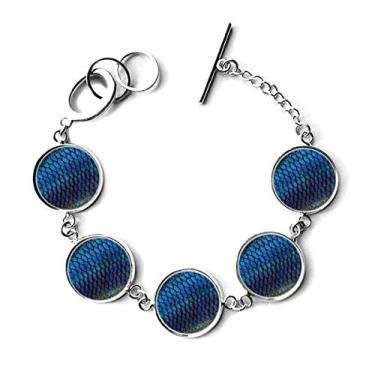 Imagem de DIYthinker Bracelete com pingente de corrente e pulseira azul misterioso de peixe